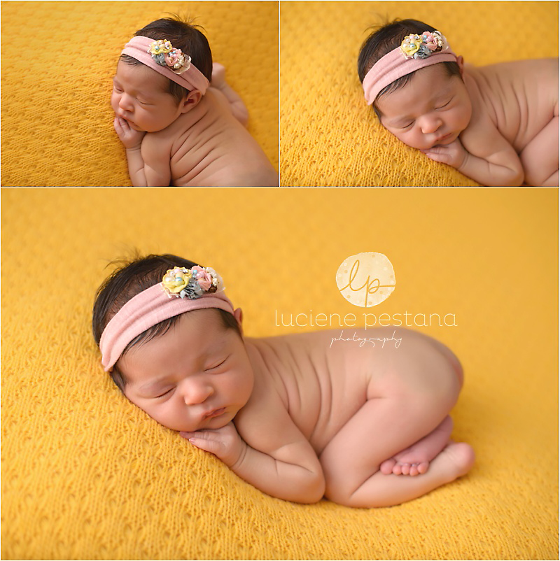 Yellow, Pink and Browns Newborn Session I Luciene Pestana Photography I Bridgeport, CT Newborn Photographer
